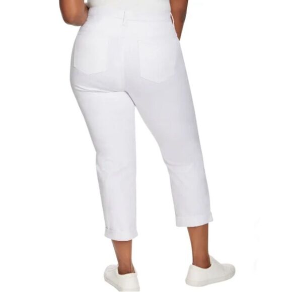 Gloria Vanderbilt White Ladies' Cuffed Boyfriend Jean Pants 2-Pack Size 12 - Picture 8 of 8